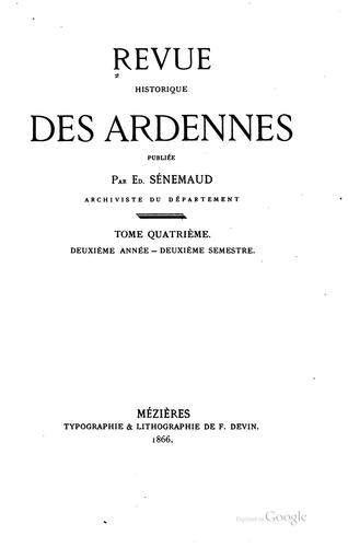 Revue historiques des Ardennes