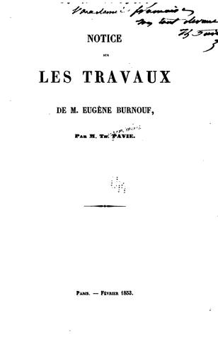 Notice sur les travaux de m. Eugène Burnouf