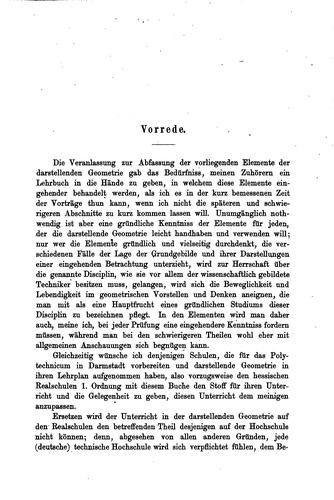 Elemente der darstellenden Geometrie