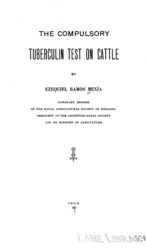 The Compulsory tuberculin test on cattle