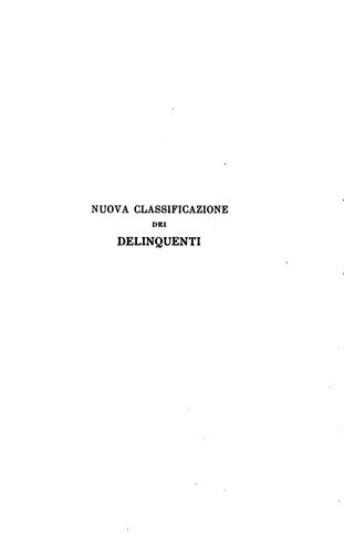 Nuova classificazione dei delinquenti