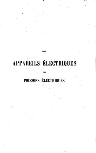 Des appareils électriques des poissons électriques