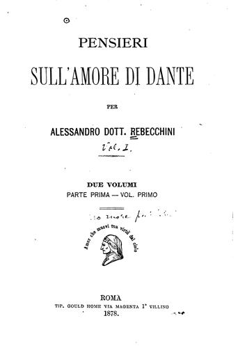 Pensieri sull' amore di Dante