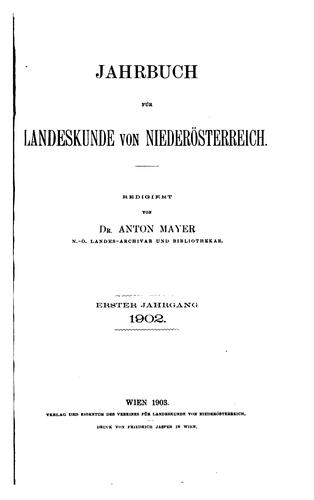 Jahrbuch für Landeskunde von Niederösterreich
