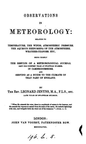 Observations in meteorology