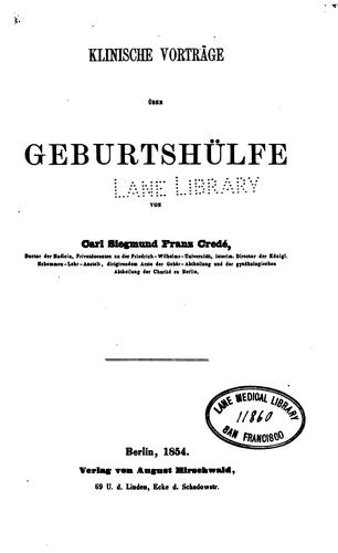 Klinische Vorträge über Geburtshülfe