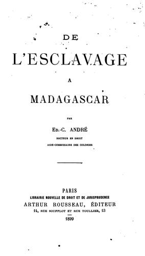 De l'esclavage à Madagascar
