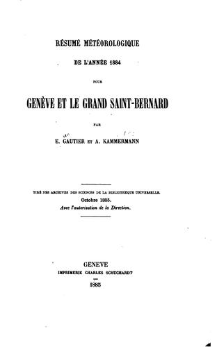 Resume meteorologique pour Geneve et le Grand Saint-Bernard