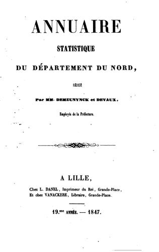 Annuaire statistique [afterw.] Annuaire du département du Nord. An xi-1890