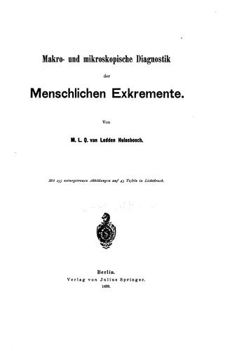 Makro- und mikroskopische Diagnostik der menschlichen Exkremente