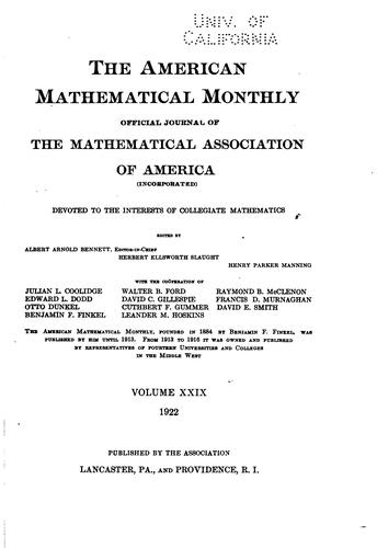 The American Mathematical Monthly