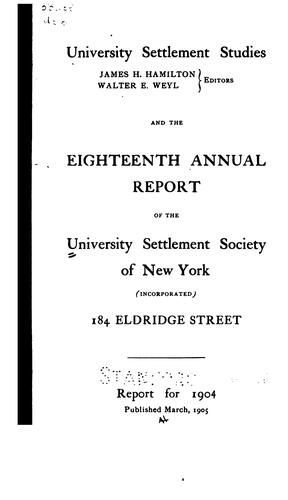 University Settlement Studies