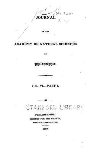Journal of the Academy of Natural Sciences of Philadelphia