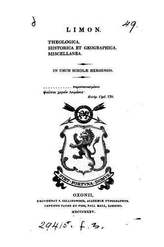 Limon: theologica, historica et geographica, miscellanea, in usum scholæ Hergensis