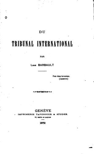 Du tribunal international
