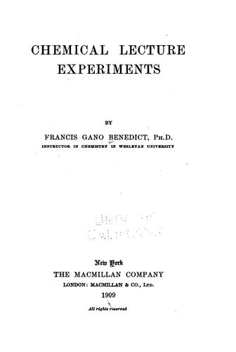 Chemical Lecture Experiments