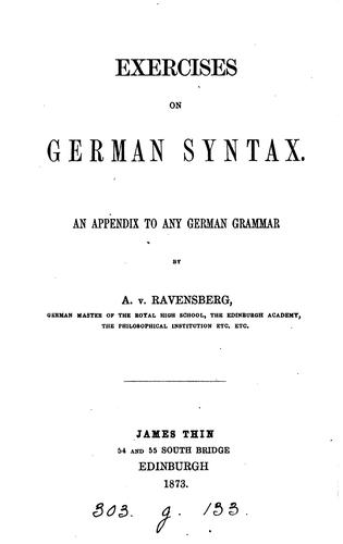 Exercises on German syntax