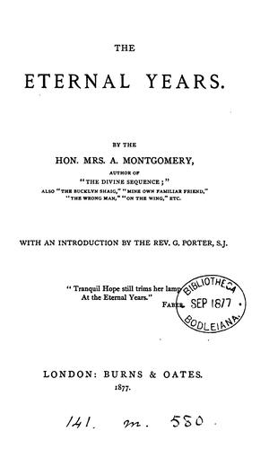 The eternal years [essays].
