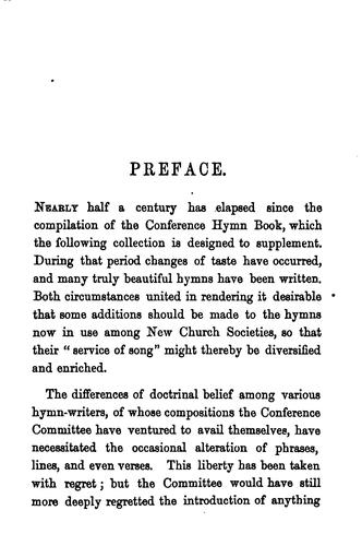 Supplement to Hymns for the New Church