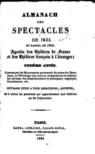 Almanach des spectacles