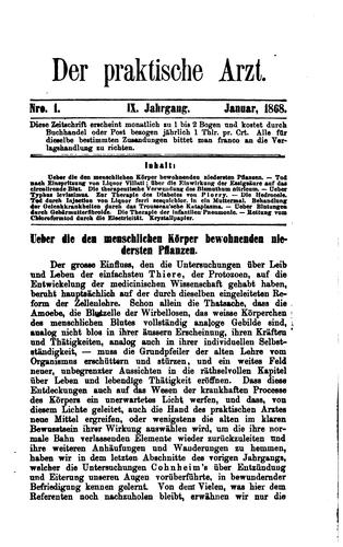 Der praktische Arzt: Eine Monatsschrift....