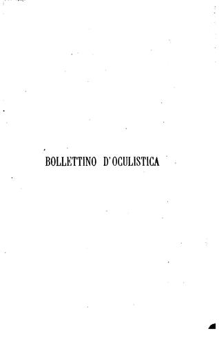 Bollettino d'oculistica: Firenze