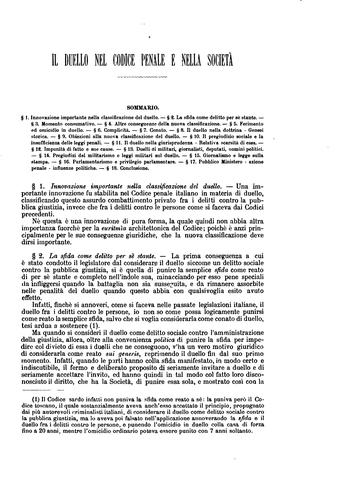 Il duello nel Codice penale e nella società ...