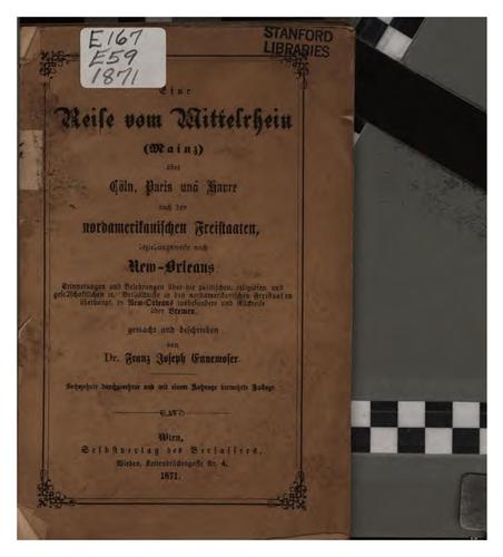 Eine Reise vom Mittelrhein(mainz) über Cöln, Paris und Havre nach den nordamerikanischen ...