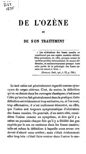 De l'ozène et de son traitement