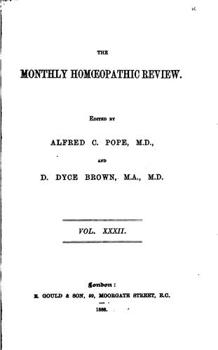 The Monthly Homoeopathic Review