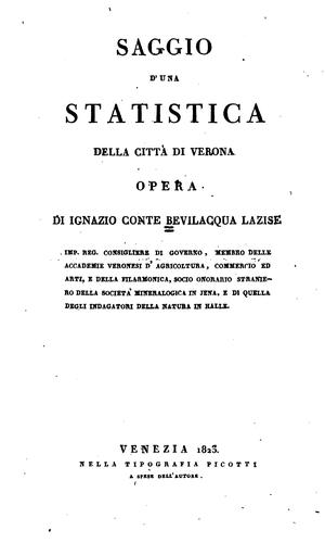 Saggio d'una statistica della città di Verona, opera