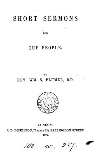 Short sermons for the people