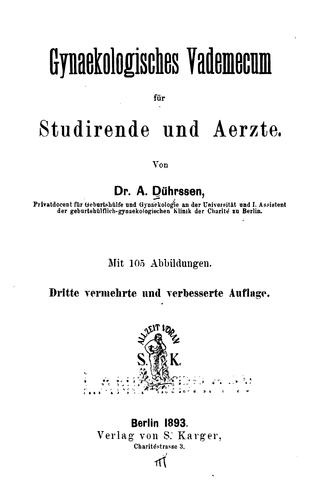Gynäkologisches Vademecum für Studirende und Aerzte