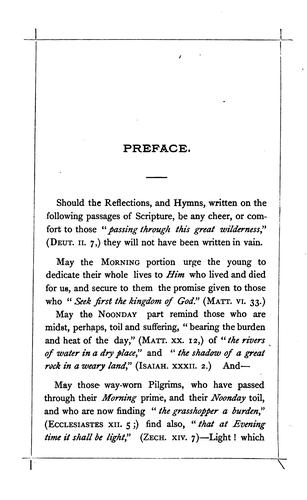 The Morning, Noonday, and Eventide of Life