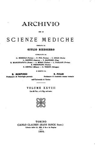 Archivio per le scienze mediche