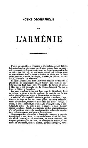 Coup-d'oeil sur l'Arménie: ou, Géographie sommaire; précis de l'histoire d ...