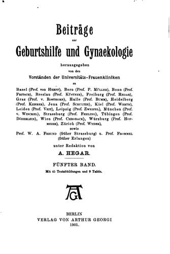 Beiträge zur Geburtshuelfe und Gynäkologie