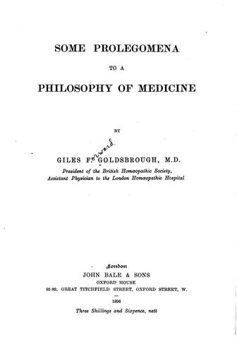 Some Prolegmena to a Philosophy of Medicine
