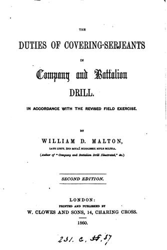 The duties of covering serjeants in company and battalion drill
