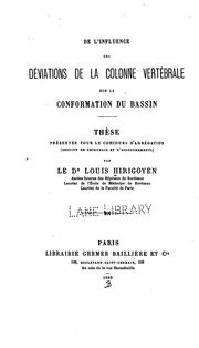 De l'influence des deviations de la colonne vertabrale sur la conformation du bassin