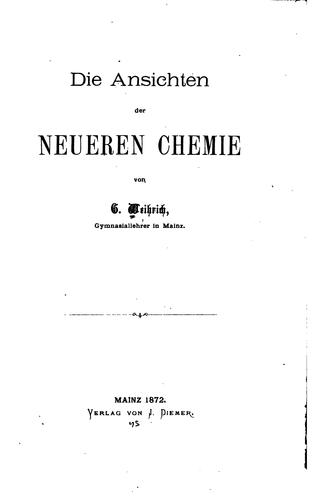 Die Ansichten der neueren Chemie