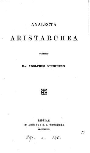 Analecta Aristarchea