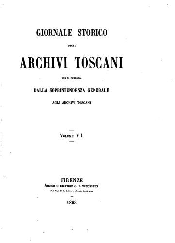 Giornale storico degli archivi toscani che si pubblica dalla Soprintendenza ...