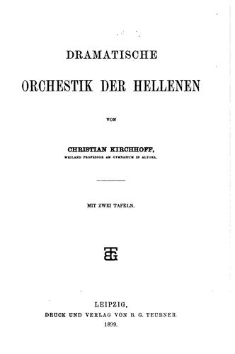 Dramatische Orchestik der Hellenen