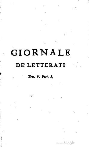 Giornale de' letterati pubblicato in Firenze