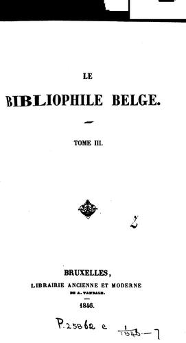 Bulletin du bibliophile belge