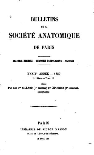 Bulletins de la Société anatomique de Paris
