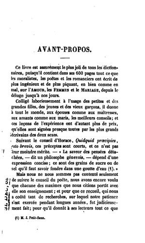 L'amour, les femmes et le mariage: historiettes, pensées et réflexions glanées à travers champs ...