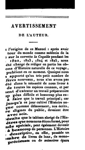 Manuel de mammalogie, ou Histoire naturelle des mammifères