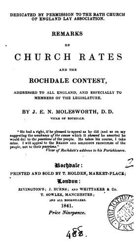 Remarks on church rates and the Rochdale contest